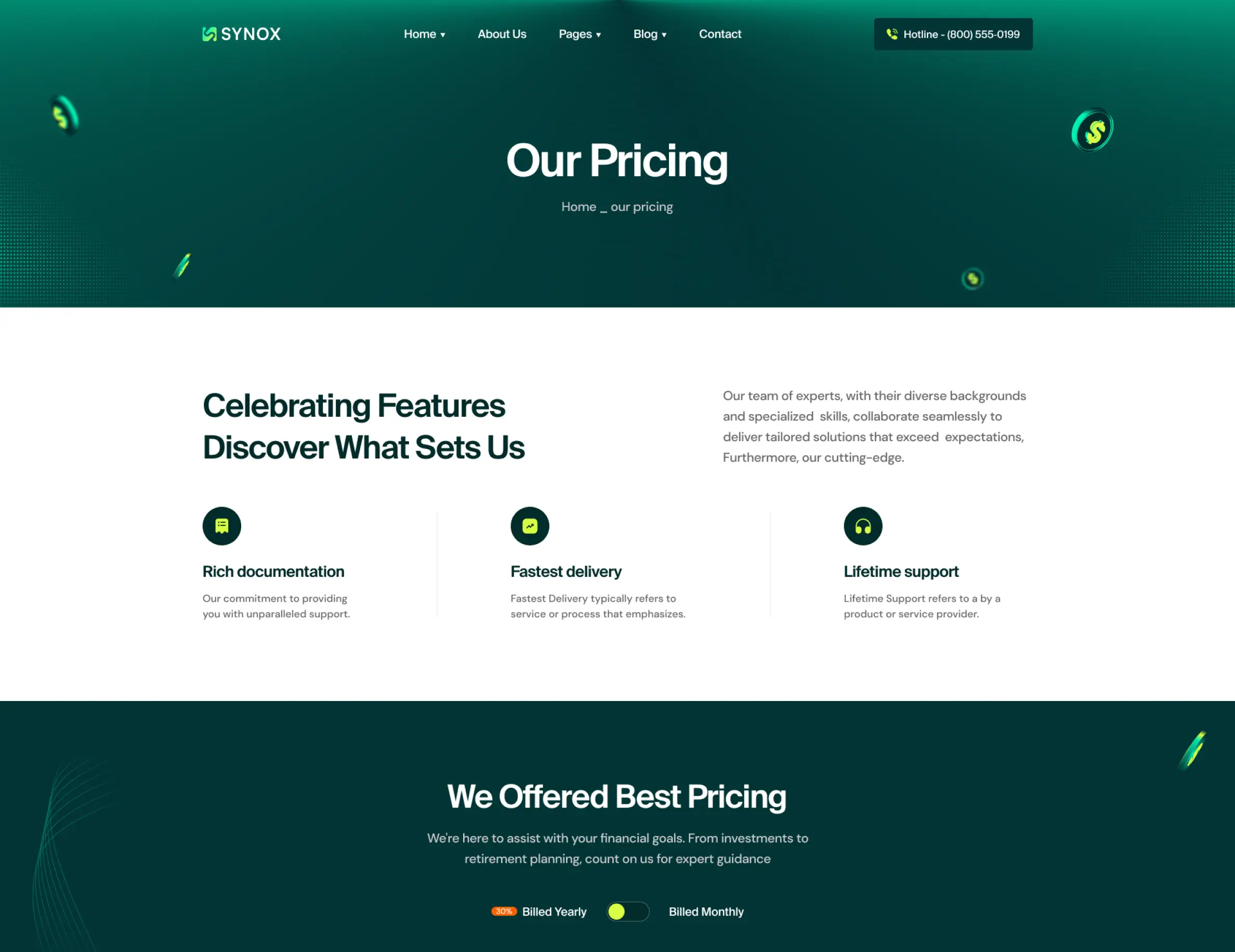 Pricing page